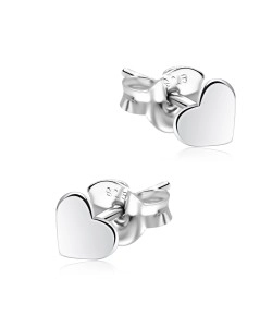 Heart Shaped Silver Ear Stud STS-5308